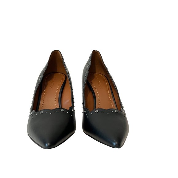 NEW! Authentic Coach Black leather Pump Shoes, Size 10B - Picture 9 of 12